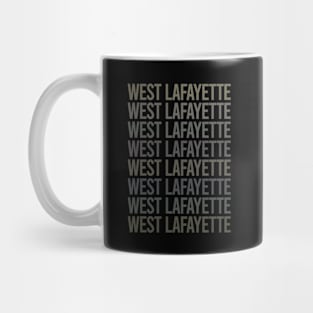 Gray Text Art West Lafayette Mug